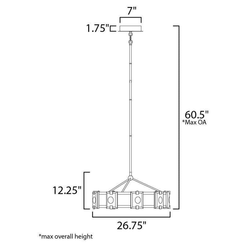 Maxim 39535CYBKGL - Radiant 9 Light 27" Chandelier