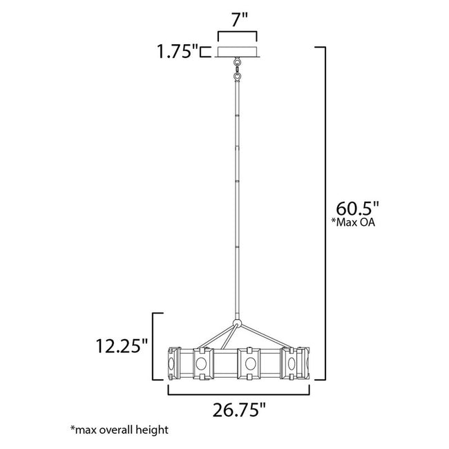Maxim 39535CYBKGL - Radiant 9 Light 27" Chandelier