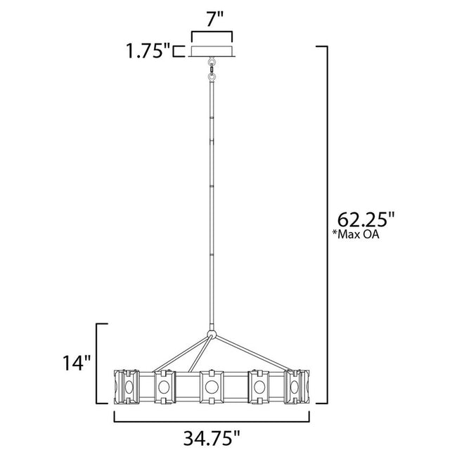Maxim 39536CYBKGL - Radiant 12 Light 35" Chandelier