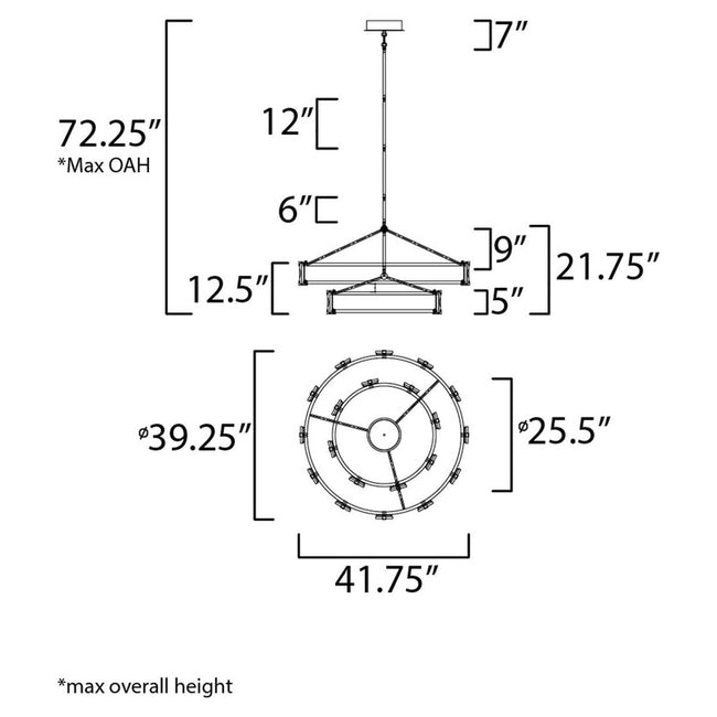 Maxim 39538CYBKGL - Radiant 20 Light 42" Chandelier