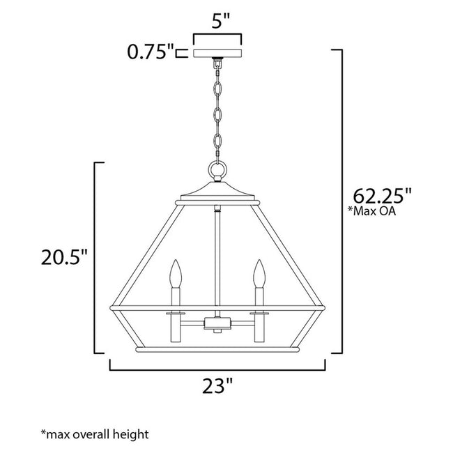 Maxim 39545HZBRG - Woodland 6 Light 23" Chandelier