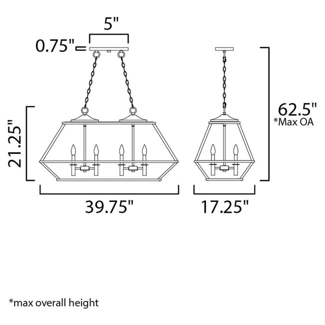 Maxim 39547HZBRG - Woodland 8 Light 40" Chandelier