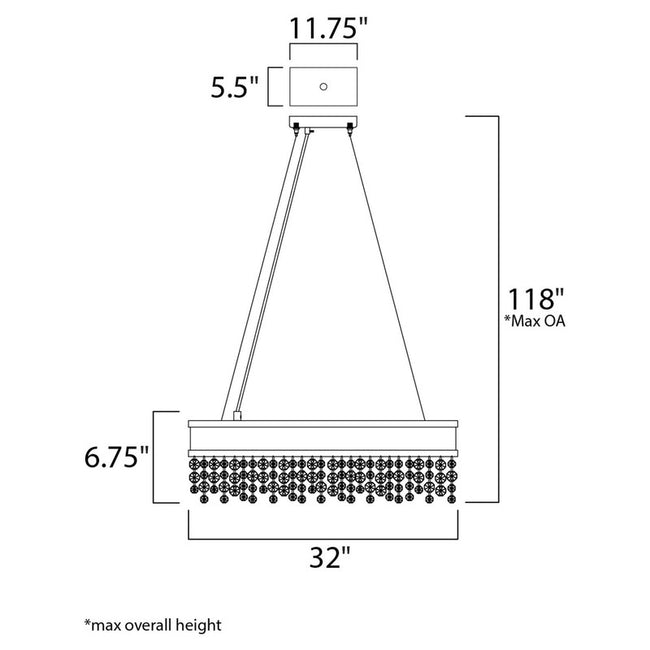 Maxim 39659MSKPC - Mystic 22 Light 32" Chandelier