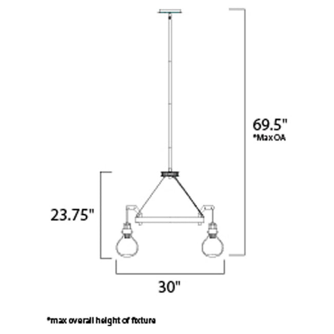 Maxim 39695CLDSN - Kinetic LED 6 Light 34" Pendant