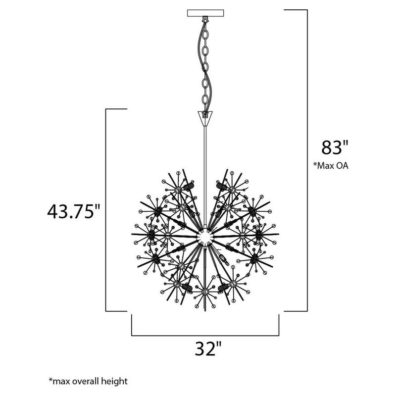 Maxim 39746BCPC - Starfire 18 Light 44" Pendant