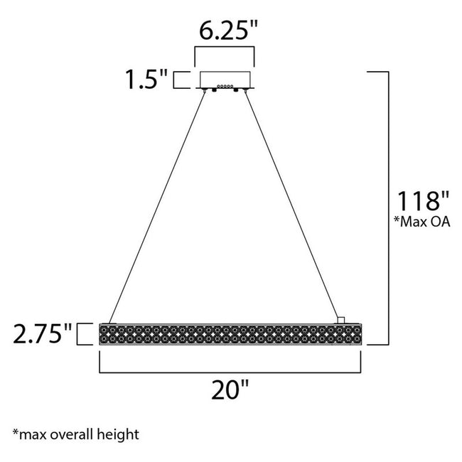 Maxim 39772BCPC - Eternity 20" LED Pendant