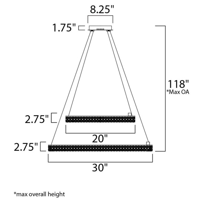 Maxim 39777BCPC - Eternity 30" LED Pendant