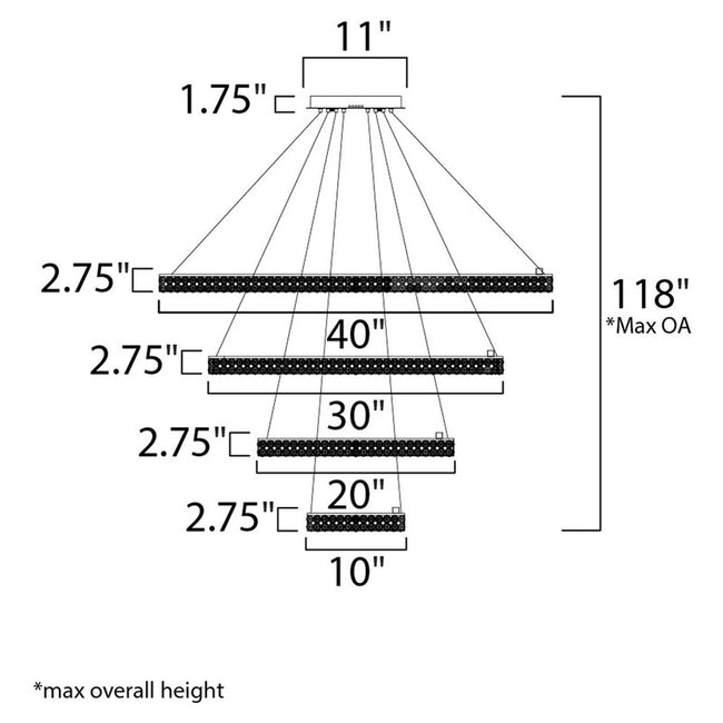 Maxim 39778BCPC - Eternity 40" LED Pendant