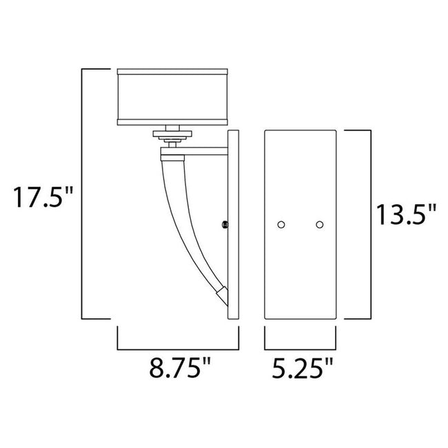 Maxim 39828BCWTPC - Metro 1 Light 18" Wall Sconce