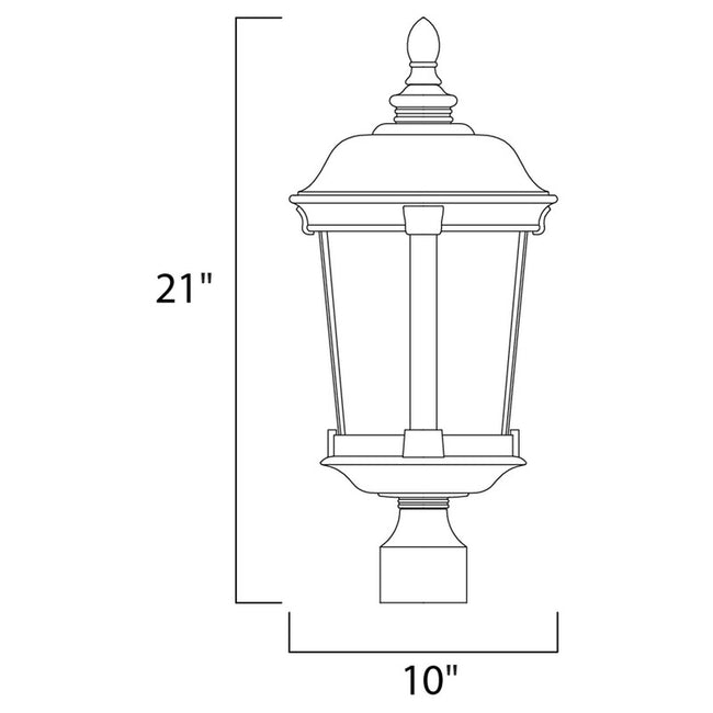 Maxim 40091CDBZ - Dover VX 3 Light 21" Post Light