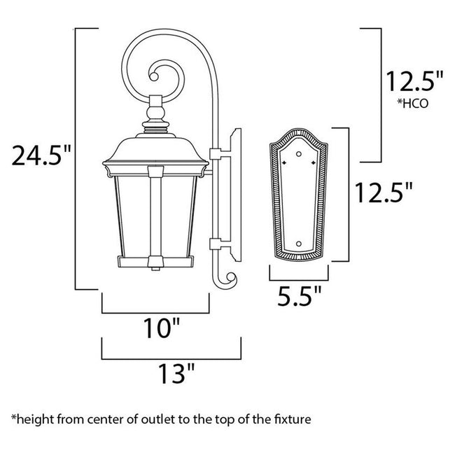 Maxim 40094CDBZ - Dover VX 3 Light 25" Wall Sconce