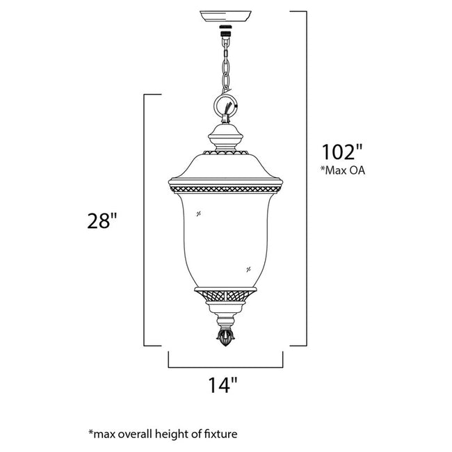 Maxim 40428WGOB - Carriage House VX 3 Light 28" Pendant