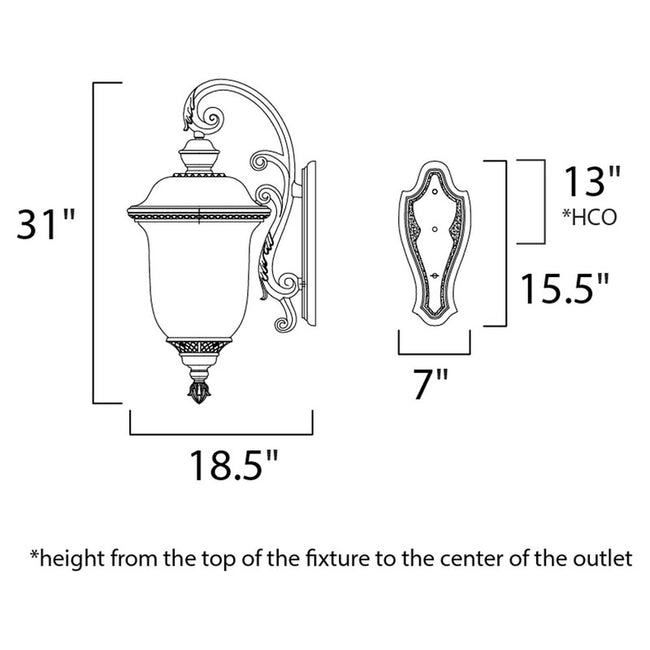 Maxim 40498WGOB - Carriage House VX 3 Light 31" Wall Sconce