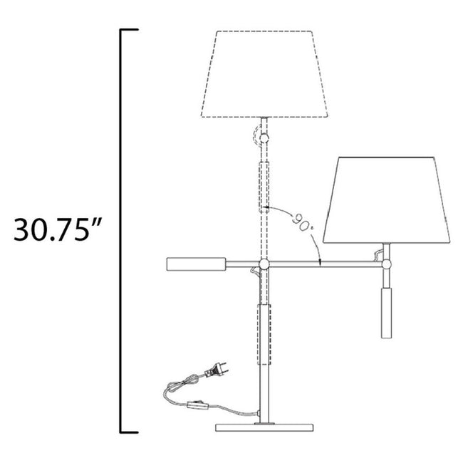 Maxim 50147WAPC - Hotel 1 Light 31" Table Lamp