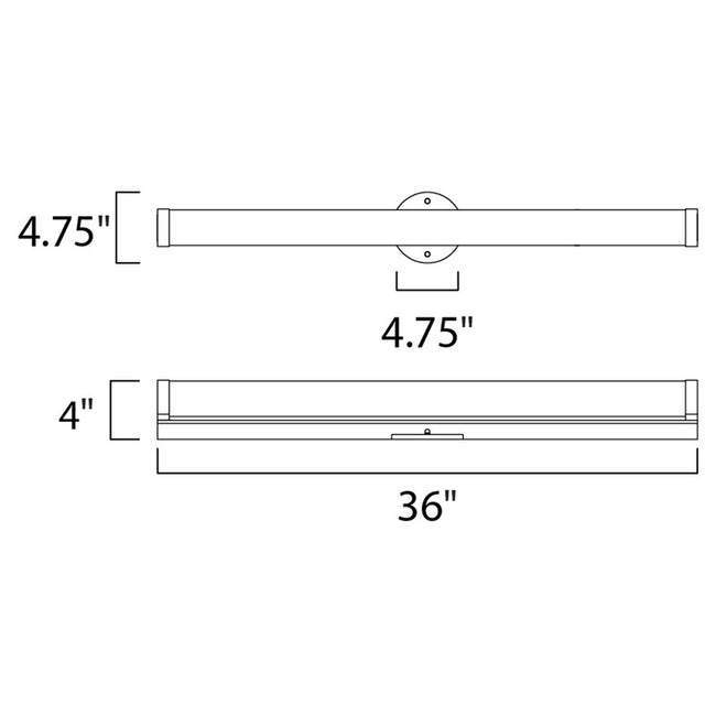 Maxim 53025WTPC - Polar 1 Light 36" Vanity Light
