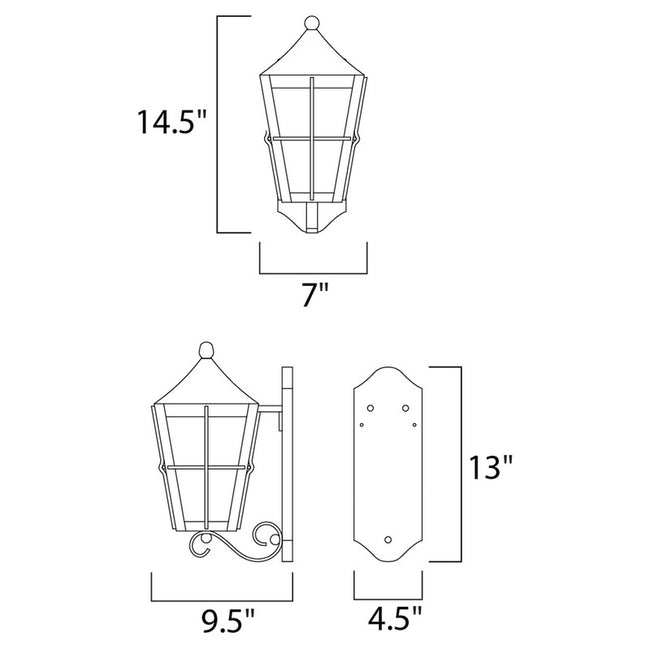 Maxim 55332CDFTBK - Revere LED E26 1 Light 15" Wall Sconce