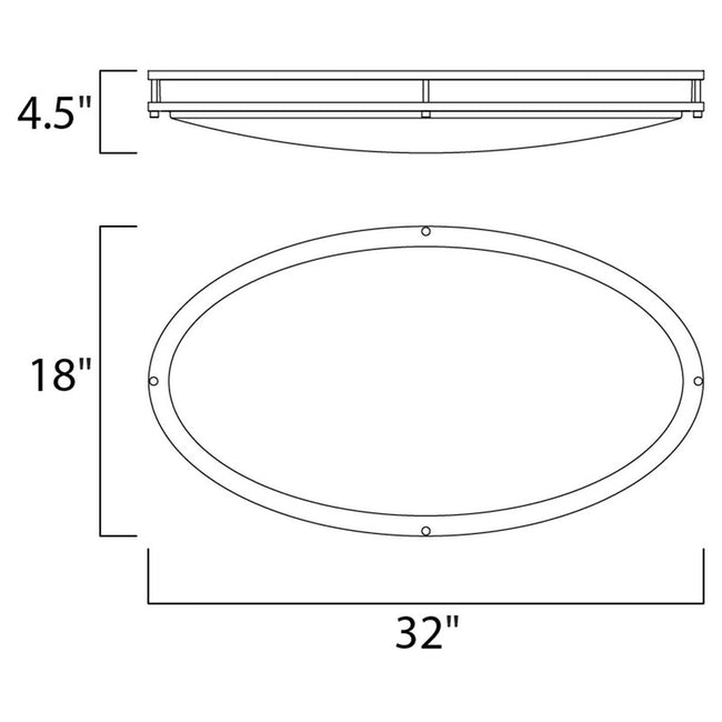 Maxim 55548WTSN - Linear 1 Light 32" LED Flush Mount