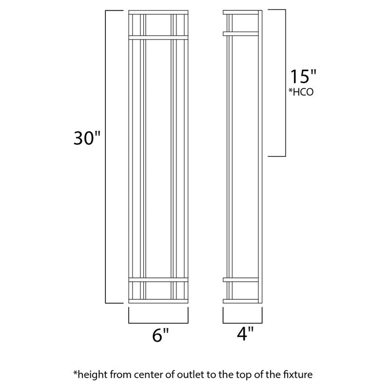 Maxim 55577WTBZ - Moon Ray 1 Light 30" Wall Sconce