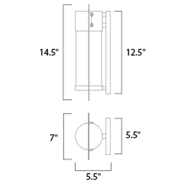 Maxim 55892BGBK - Focus 1 Light 15" Wall Sconce