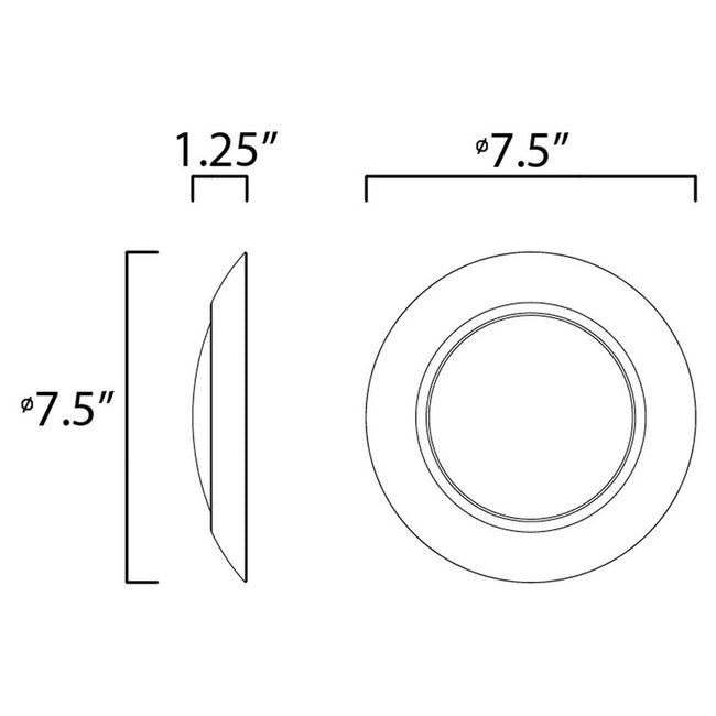 Maxim 57647WTBK - Diverse 1 Light 8" Flush Mount