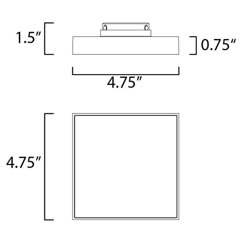 Maxim 57665WTBK - Trim 1 Light 5" Square LED Flush Mount