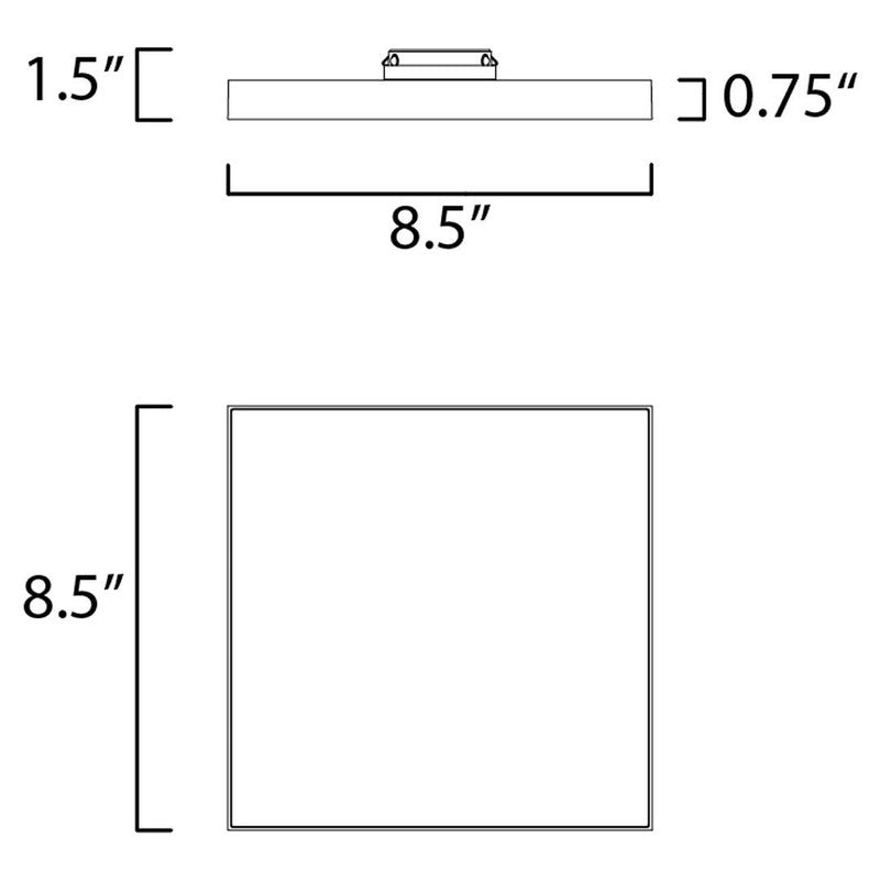 Maxim 57668WTBK - Trim 1 Light 9" Square LED Flush Mount