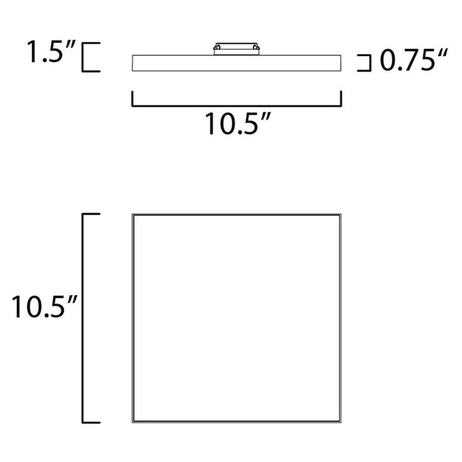 Maxim 57669WTBK - Trim 1 Light 11" Square LED Flush Mount