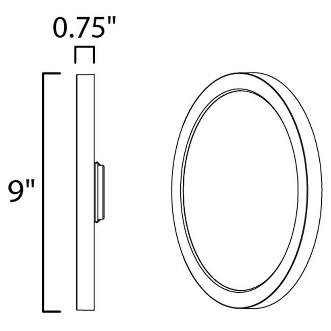 Maxim 57694WTBK - Chip 1 Light 9" Flush Mount