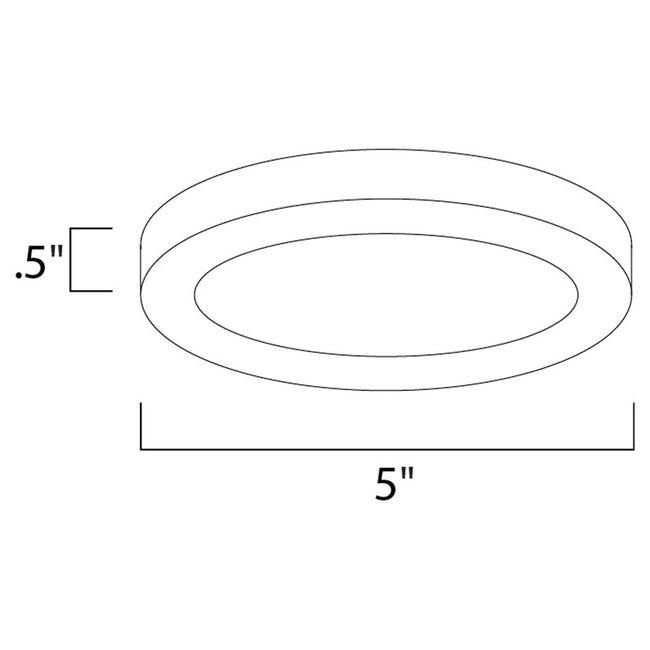 Maxim 57710WTSN - Wafer 1 Light 5" Round LED Flush Mount - 3000K
