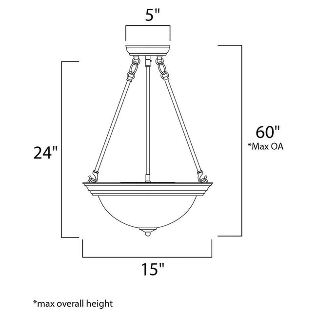 Maxim 5845MROI - Essentials - 584x 3 Light 24" Pendant
