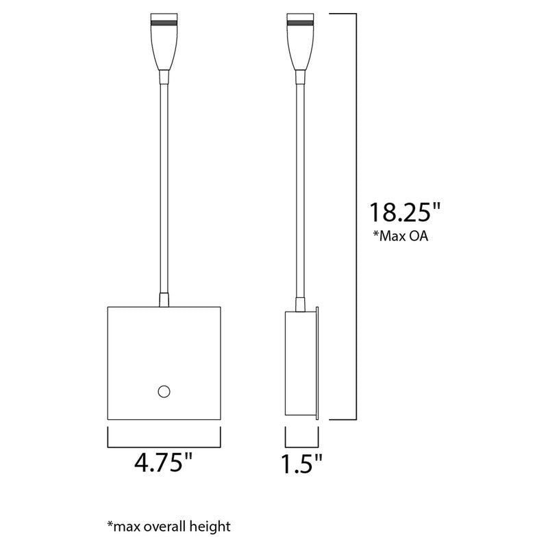 Maxim 60100SV - Hotel 1 Light 18" Wall Sconce