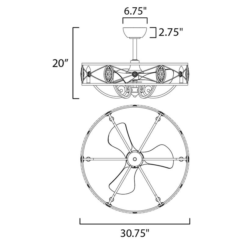 Maxim 61013SM - Solitaire 31" LED Fandelight