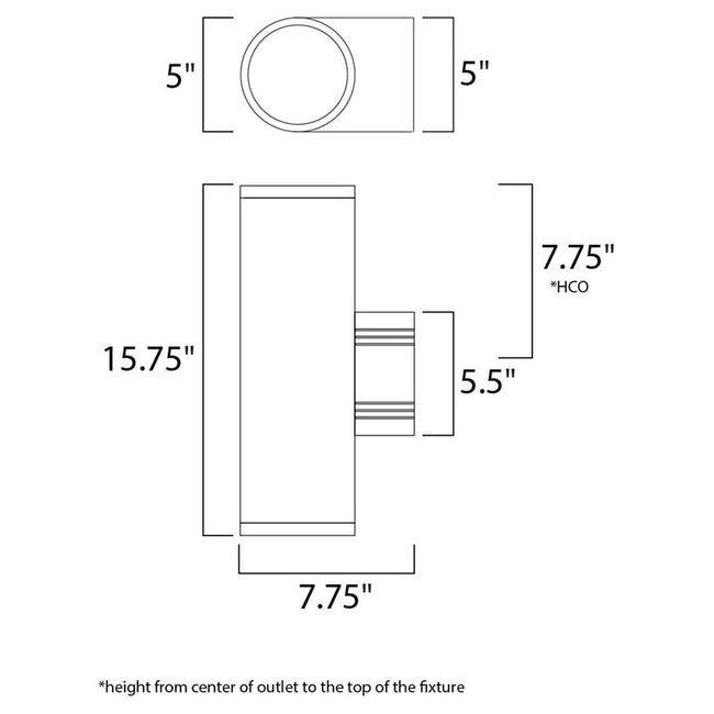 Maxim 6102ABZ - Lightray 2 Light 16" LED Wall Sconce