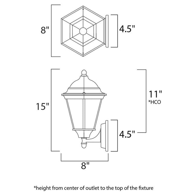 Maxim 65102BK - Westlake 1 Light 15" Wall Sconce w/LED Bulb