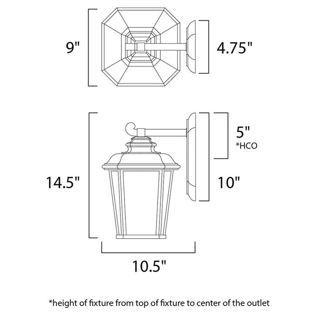 Maxim 65643WFBO - Radcliffe LED E26 1 Light 15" Wall Sconce
