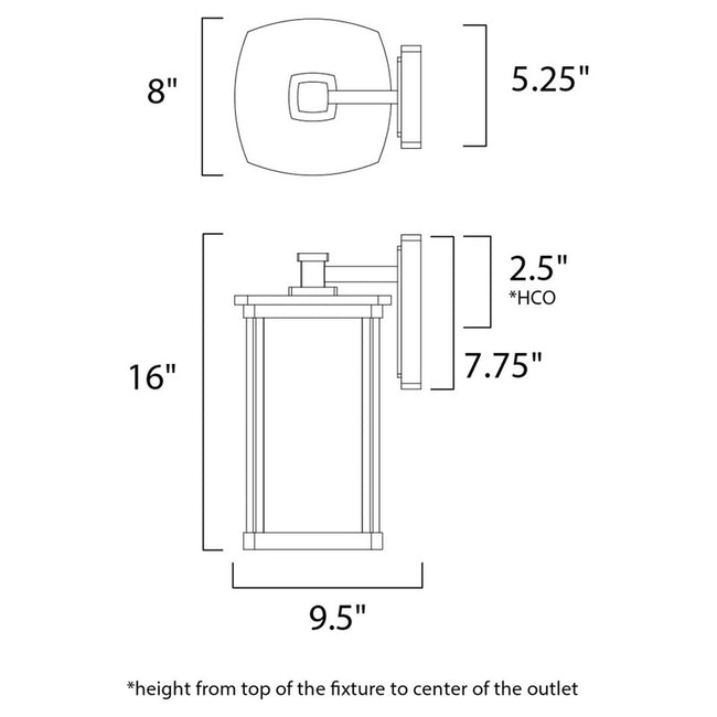 Maxim 65654CDWSBZ - Bungalow LED E26 1 Light 16" Wall Sconce