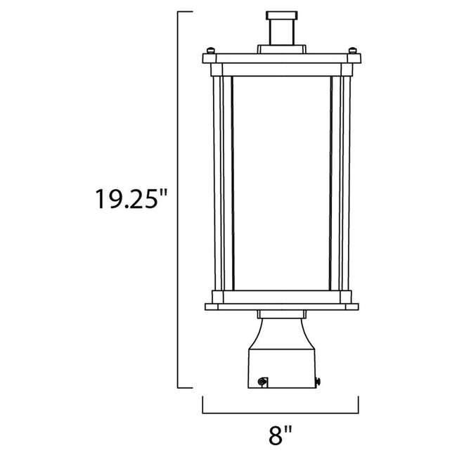 Maxim 65750FSBZ - Terrace 1 Light 19" Post Light w/LED Bulb