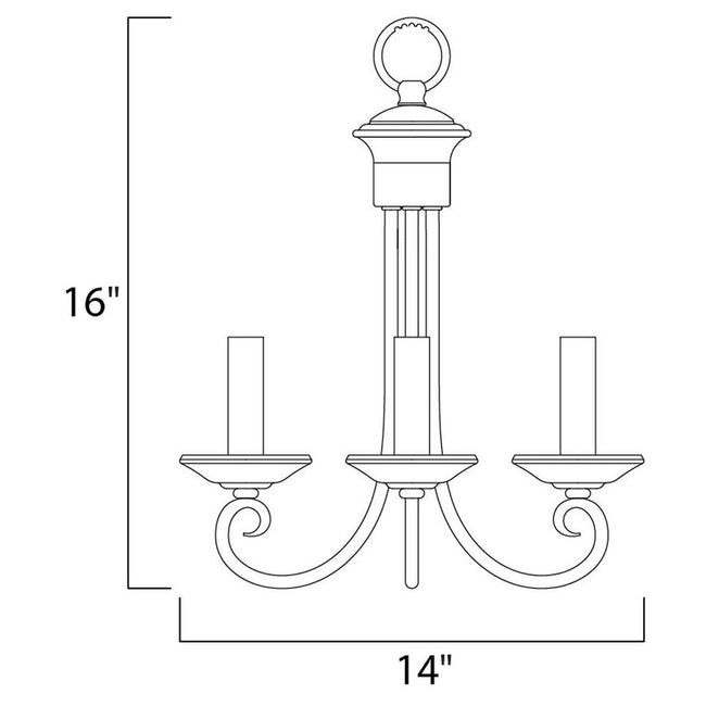 Maxim 70003OI - Loft 3 Light 16" Chandelier