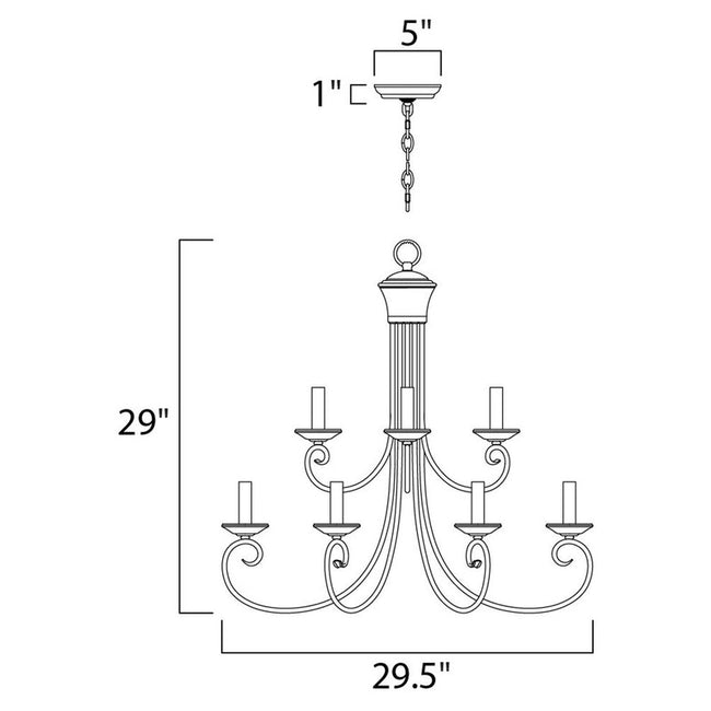 Maxim 70006OI - Loft 9 Light 30" Chandelier