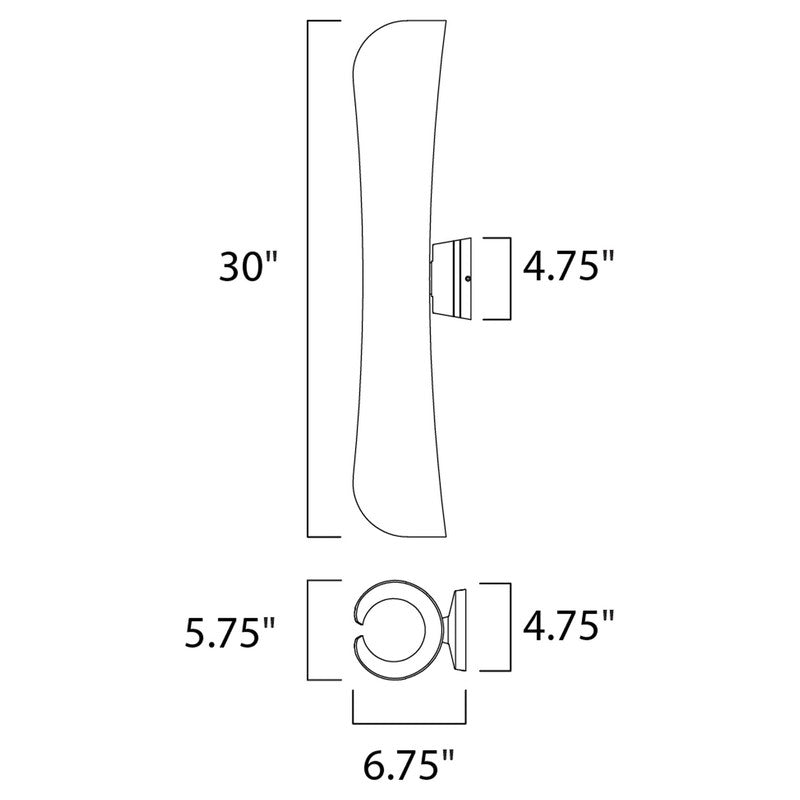 Maxim 86147ABZ - Scroll 2 Light 30" Wall Sconce
