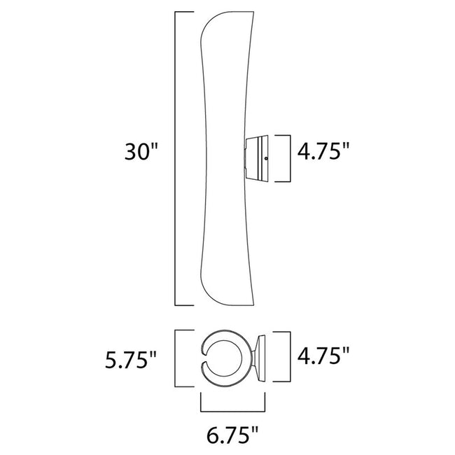 Maxim 86147ABZ - Scroll 2 Light 30" Wall Sconce