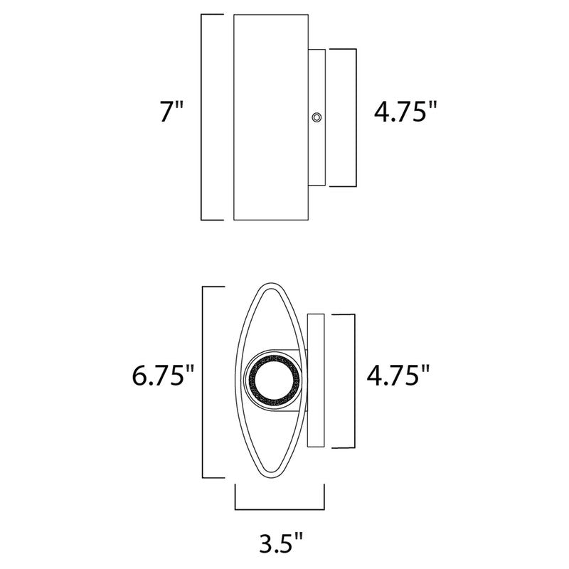 Maxim 86152ABZ - Lightray 2 Light 7" LED Wall Sconce