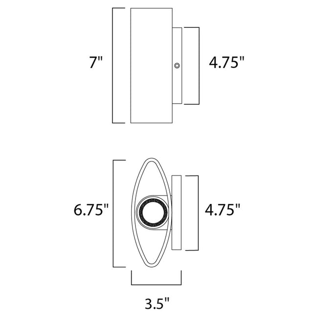 Maxim 86152ABZ - Lightray 2 Light 7" LED Wall Sconce