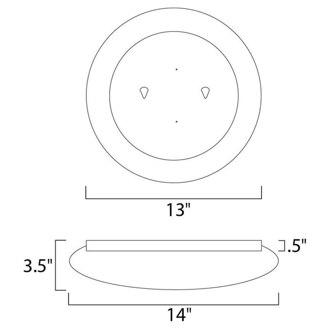 Maxim 87201WT - Low Profile 2 Light 14" Flush Mount w/ Fluorescent Circline Bulbs