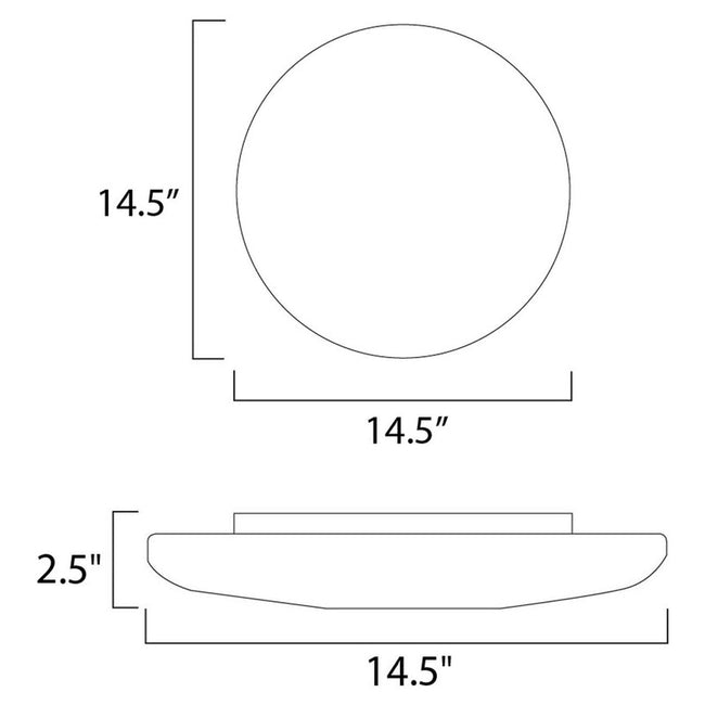 Maxim 87206WT - Low Profile 2 Light 15" Flush Mount w/ Fluorescent Circline Bulbs