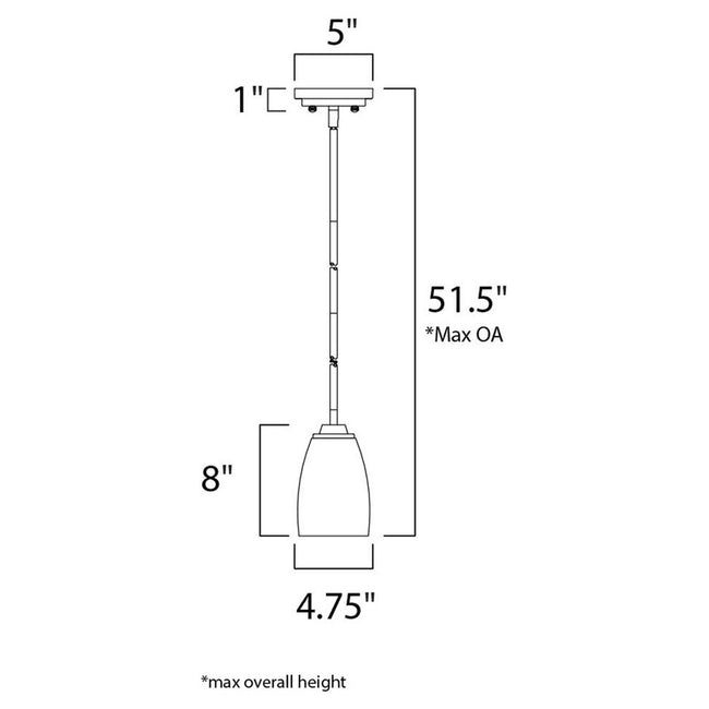 Maxim 90020SWPC - Rocco 1 Light 8" Pendant