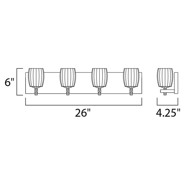 Maxim 9044CIGO - Bravado 4 Light 26" Vanity Light