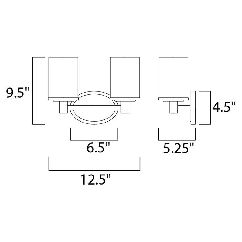 Maxim 9052SWSN - Cylinder 2 Light 13" Vanity Light