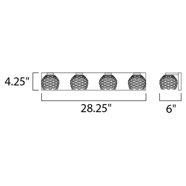 Maxim 9064CWPC - Fringe 4 Light 28" Vanity Light