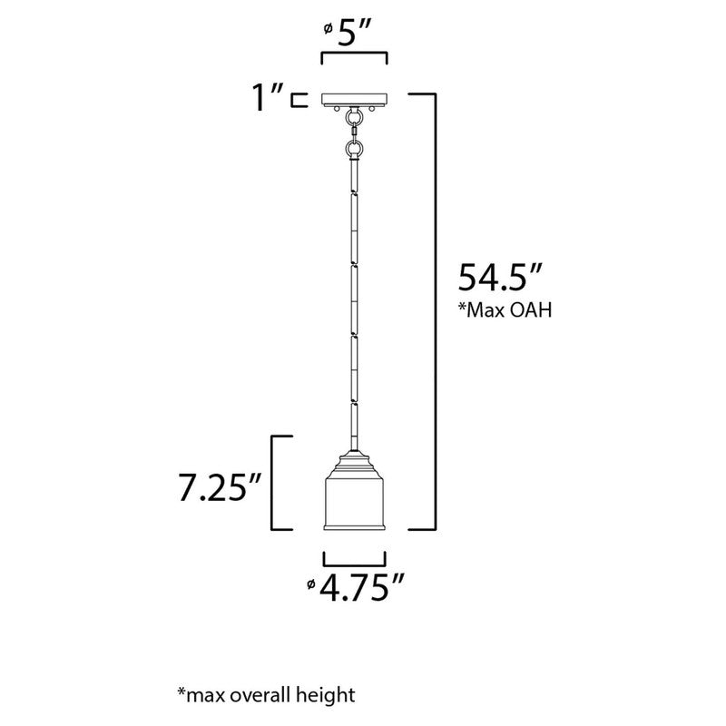 Maxim 91260CDBK - Acadia 1 Light 7" Pendant